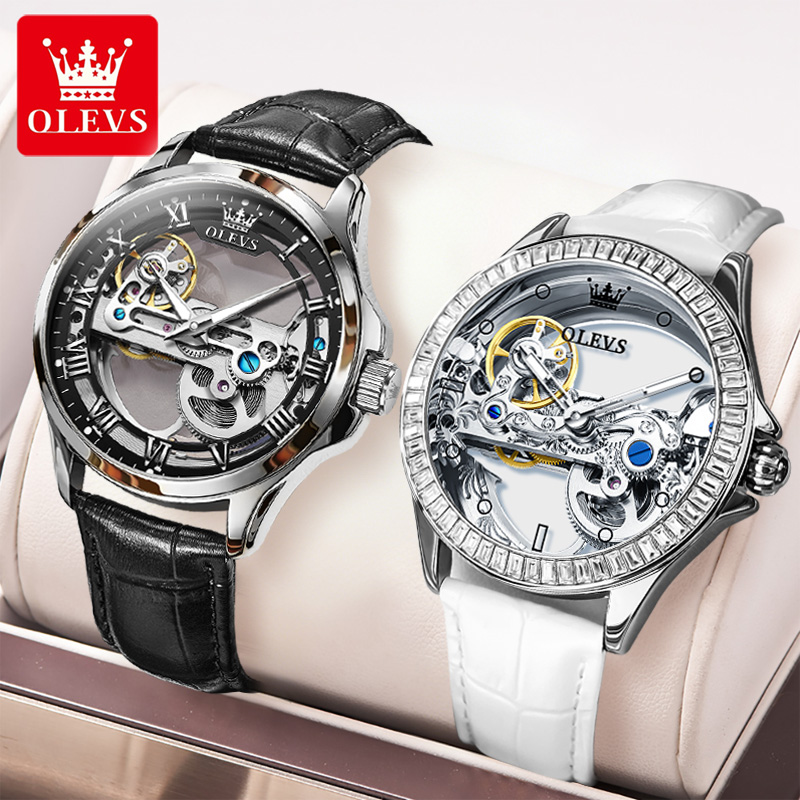 Luxury Watch Collection - OLEVS çift saatleri orijinal tamamen şeffaf