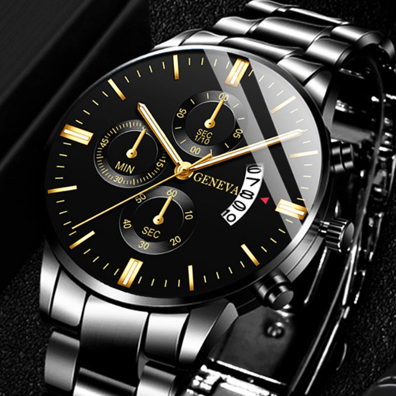 Luxury Watch Collection - Lüks Paslanmaz Çelik Erkek Takvimli Quartz