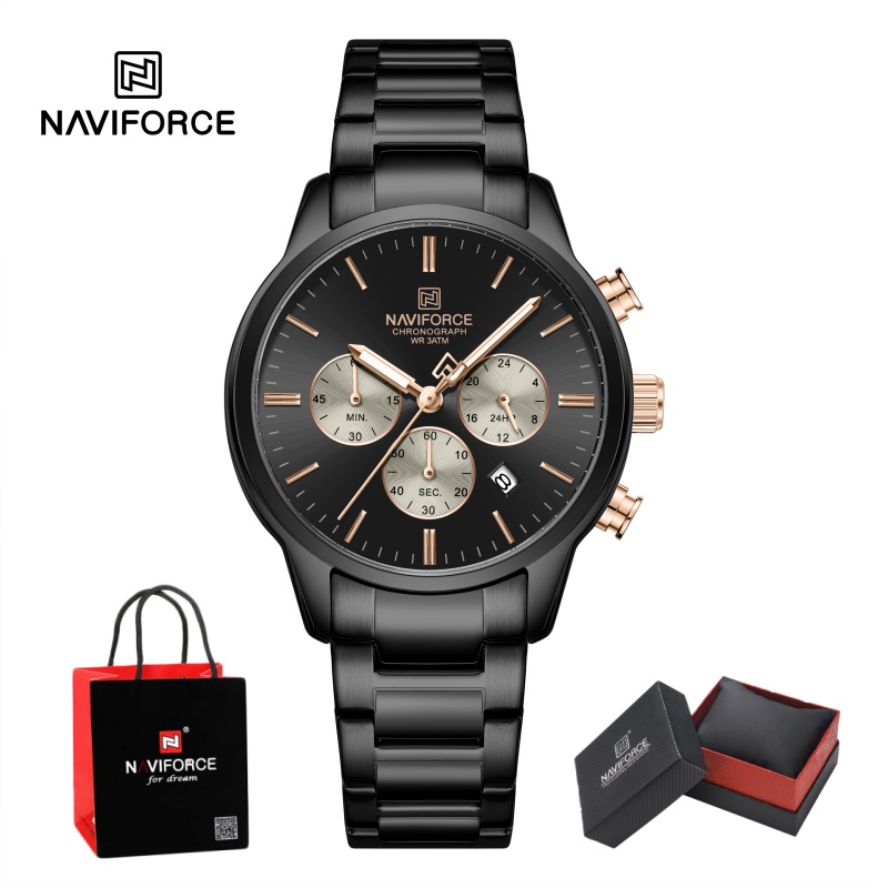 Luxury Watch Design - NAVIFORCE Erkek Kuvars Kronograf Saat Su