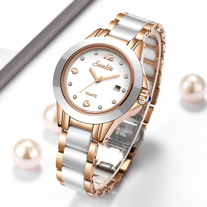 Luxury Watch For - Sunkta Moda Rahat Kuvars Kadın Izle