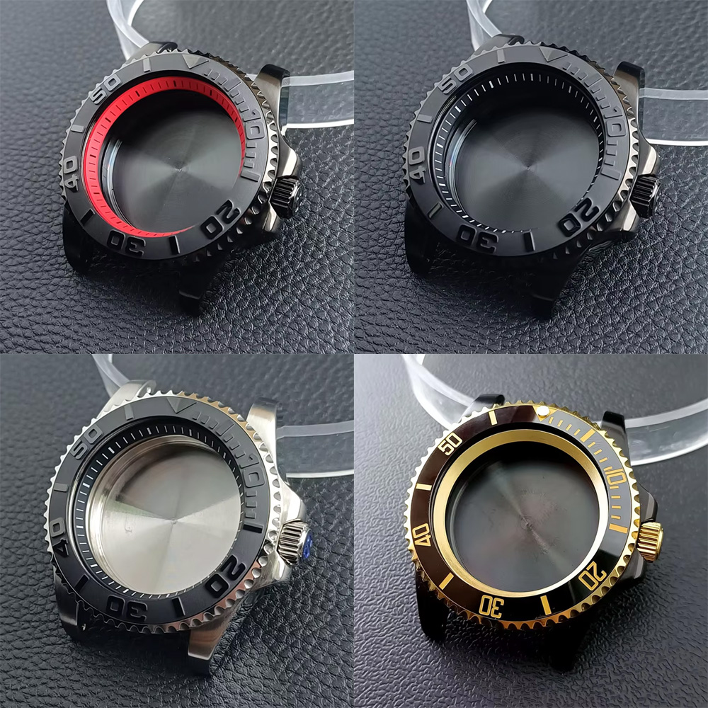 Bronze Case Watch - NH35 Yüksek Kaliteli 40.5mm Gümüş/siyah GMT