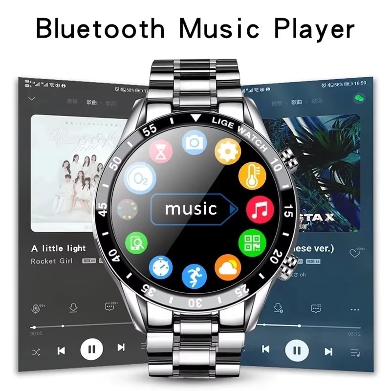 LIGE Yeni Bluetooth Çağrı Akıl - Luxury Watch Arabic incelemesi ve fiyatı