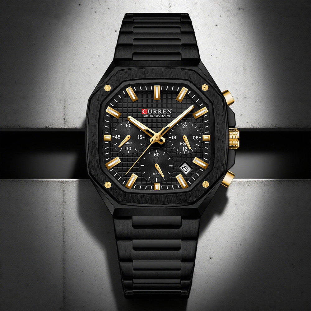 CURREN Lüks Kare Chrono İzle E - Luxury Watch Design incelemesi ve fiyatı